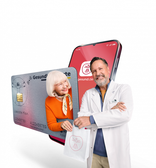 Aptheker übergibt Patientin ihre gesund.de Bestellung